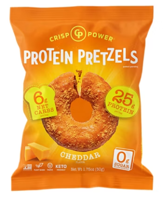 Crisp Power Protein Pretzels Cheddar 1.75oz 6ct